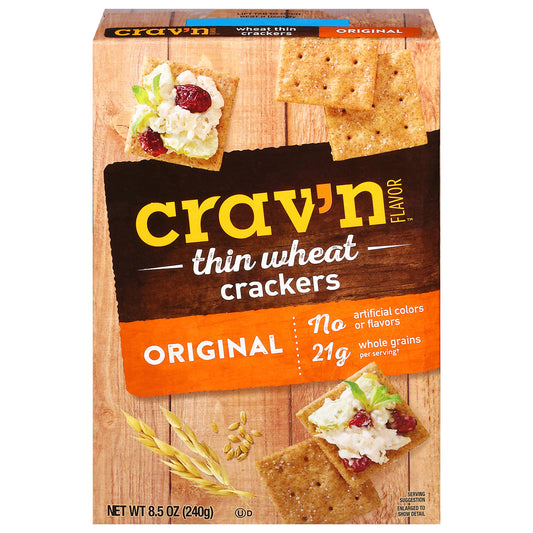 Crav'n Flavor Thin Wheat Original Crackers 8.5 oz
