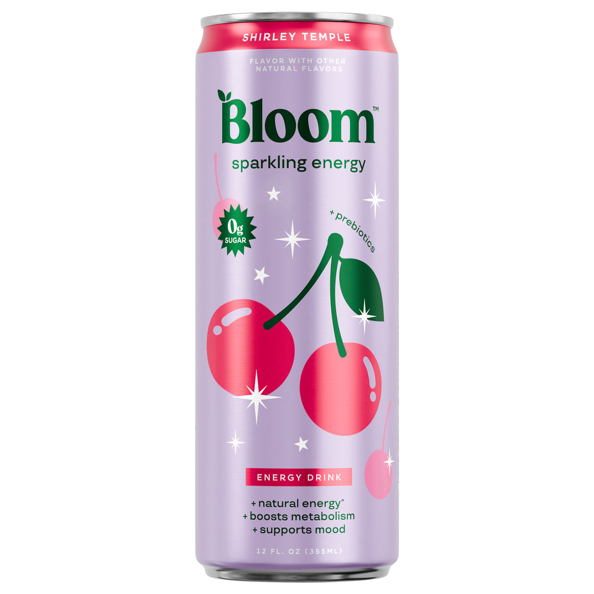 Bloom Shirley Temple Sparkling Energy Drink, 12 fl oz can