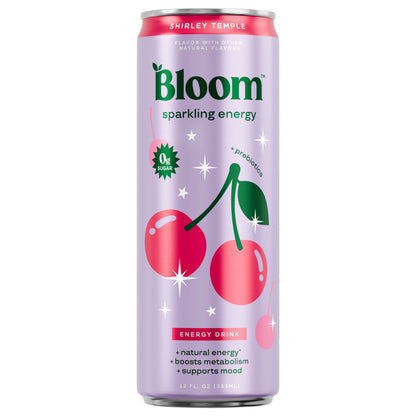 Bloom Shirley Temple Sparkling Energy Drink, 12 fl oz can