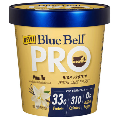 Blue Bell Pro High Protein Vanilla Frozen Dairy Dessert 1 pt
