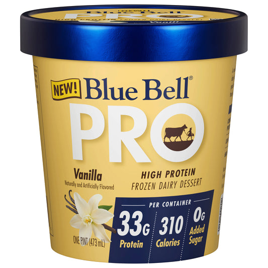 Blue Bell Pro High Protein Vanilla Frozen Dairy Dessert 1 pt
