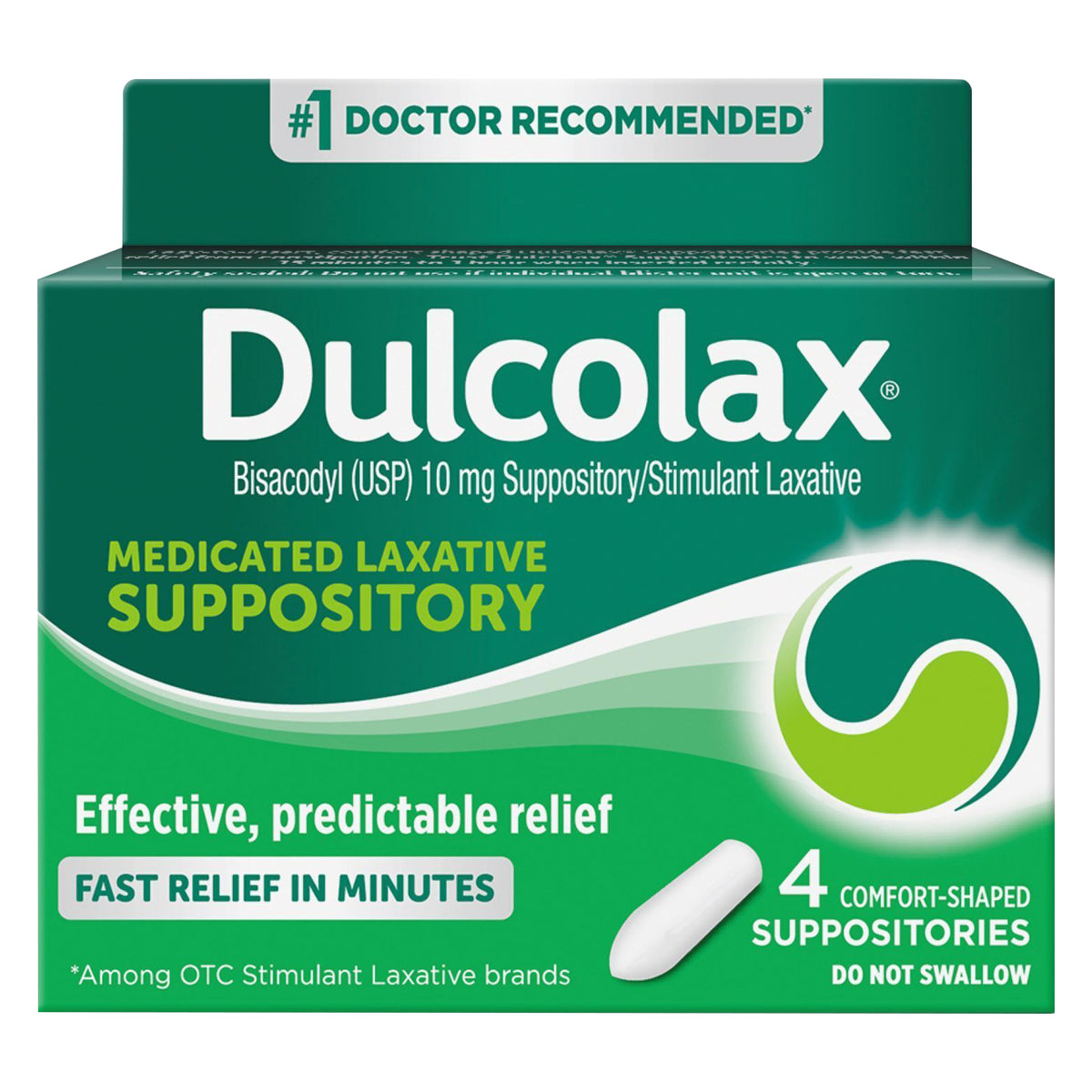 Dulcolax Medicated Stimulant Laxative Suppositories, 4 Count