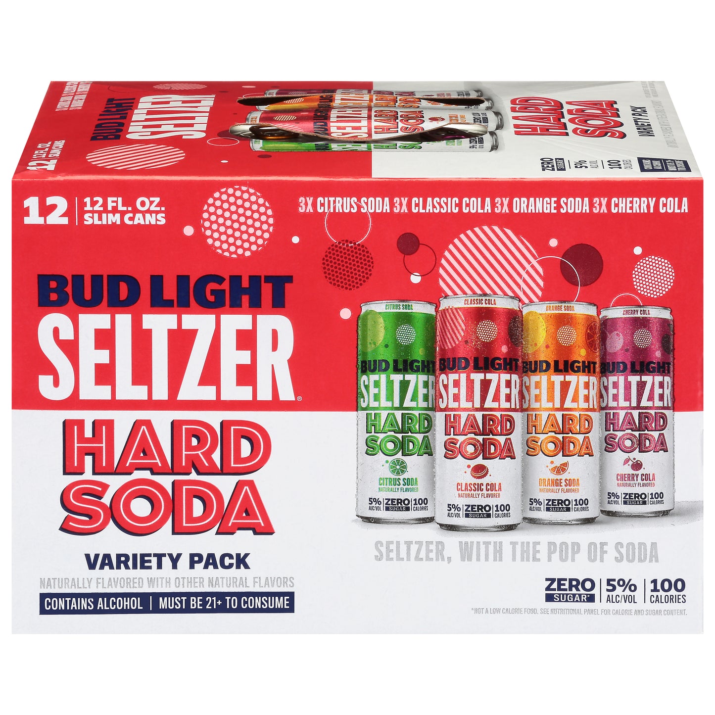Bud Light Seltzer Hard Soda Variety Pack 12x12 oz Can Sleek Pack CARRIER