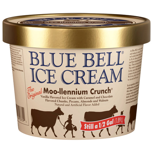 Blue Bell Moo-llennium Crunch Ice Cream 0.5 gal