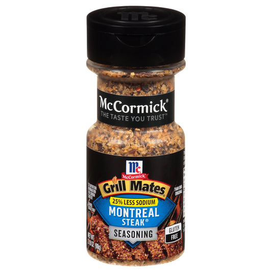 McCormick Grill Mates 25% Less Sodium Montreal Steak Seasoning, 3.18 oz