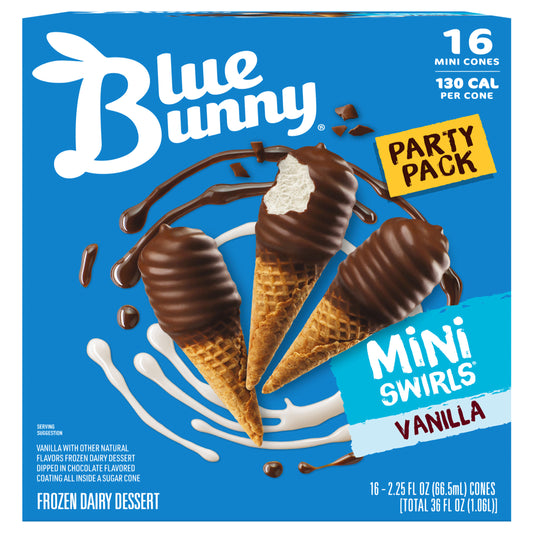 Blue Bunny Mini Swirls Vanilla Cones
