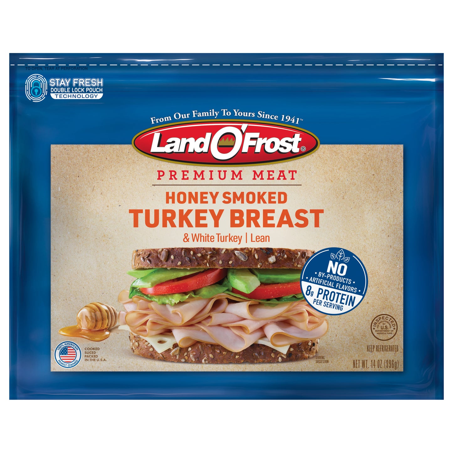 Land O’Frost Premium Lunch Meat Honey Smoked Turkey Breast 14 oz