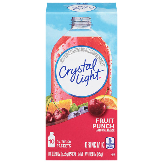 Crystal Light On-The-Go Packets Fruit Punch Drink Mix 10 - 0.09 oz Packets