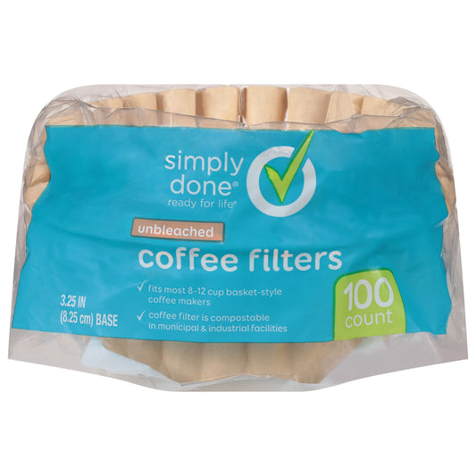 Simply Done Unbleached Coffee Filters 100 ea