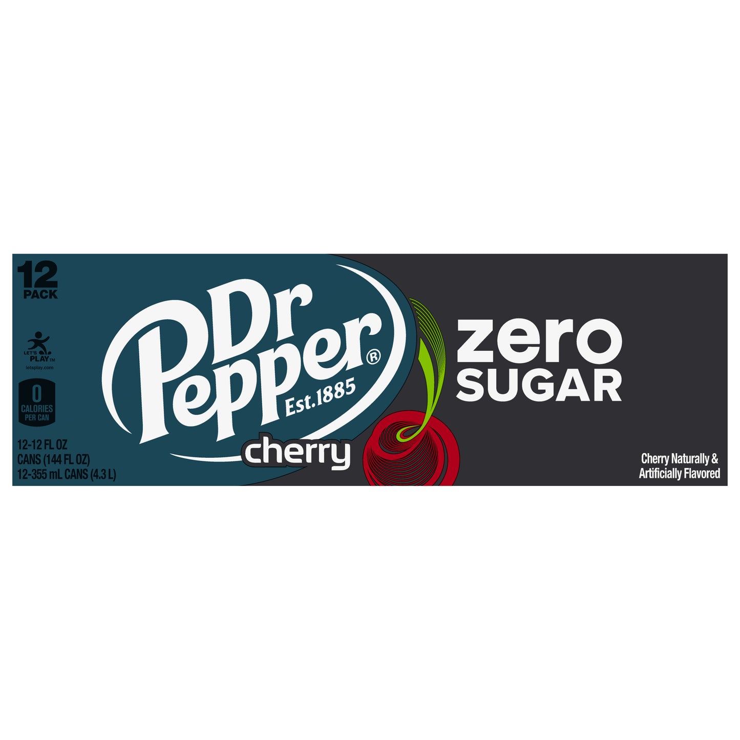 Dr Pepper 12 Pack Zero Sugar Cherry Soda 12-12 fl oz Can