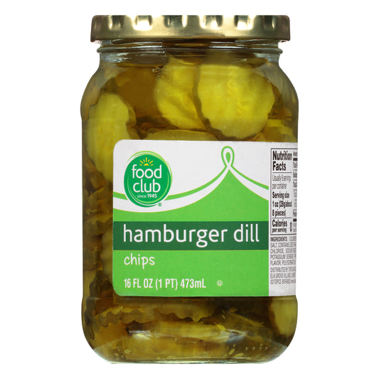 Food Club Hamburger Dil Chips Pickles 16 oz