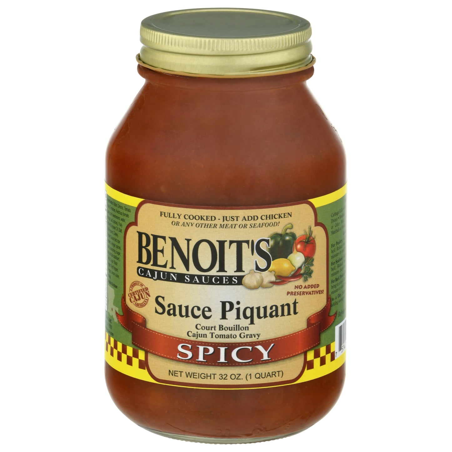 Benoit's Spicy Sauce Piquant 32 oz