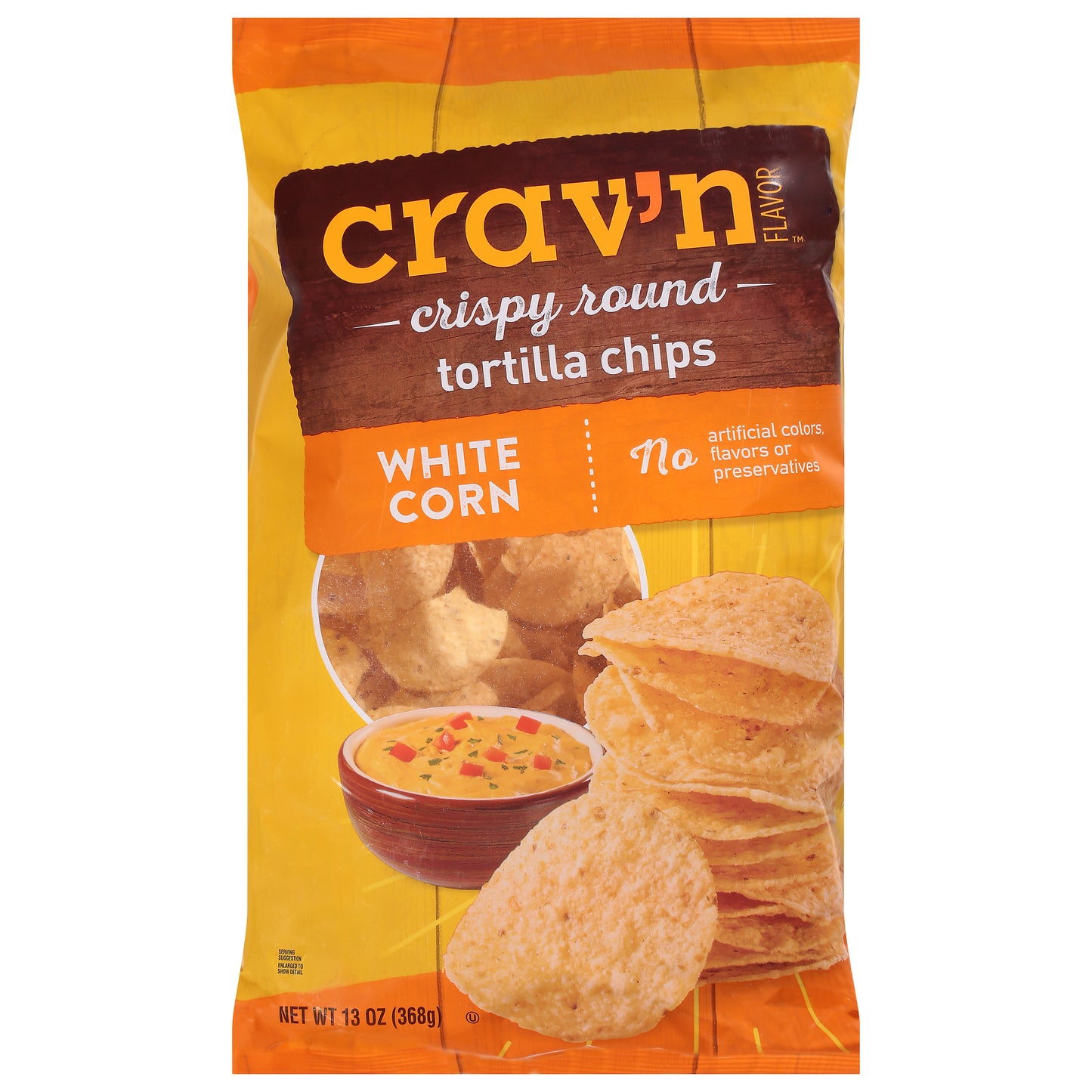 Crav'n Flavor Crispy Round White Corn Tortilla Chips 13 oz