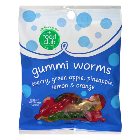 Food Club Assorted Flavors Gummi Worms 6.5 oz
