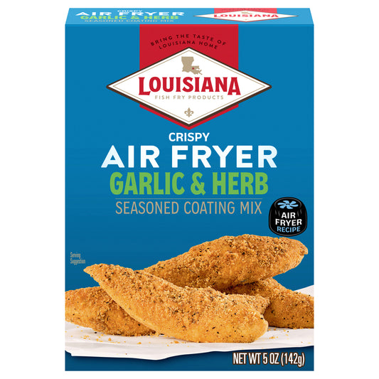 Louisiana Fish Fry Products Air Fryer Crispy Garlic & Herb Seasoned Coating Mix 5 oz