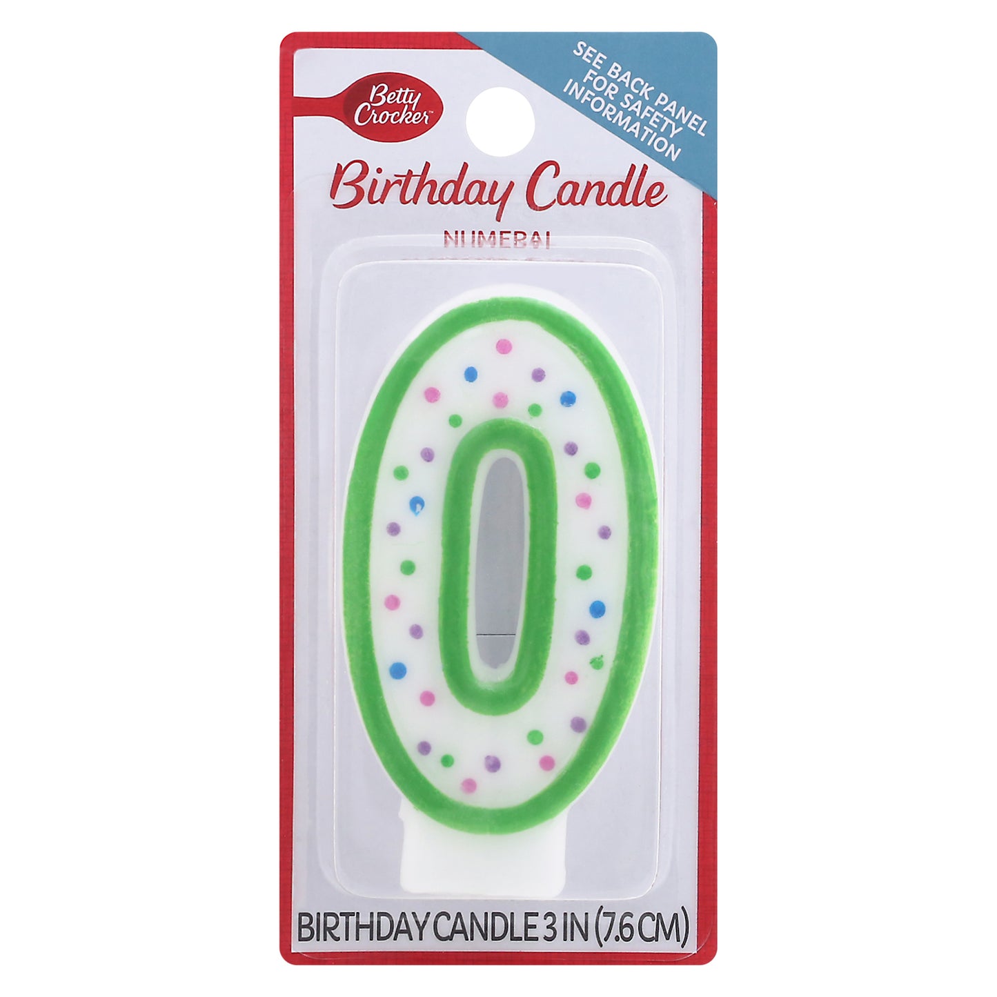 Betty Crocker 3 Inch Numeral 0 Birthday Candle 1 ea