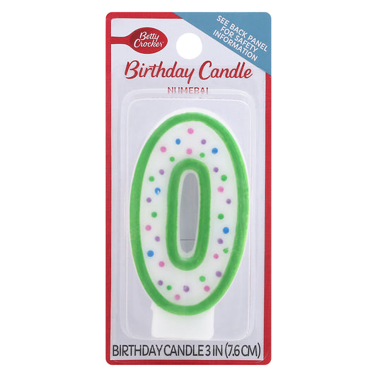 Betty Crocker 3 Inch Numeral 0 Birthday Candle 1 ea