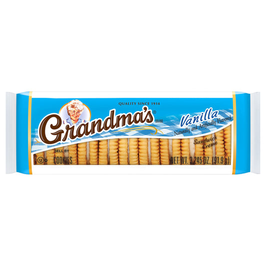 Grandma's Sandwich Crème Cookies Vanilla Naturally And Artificially Flavored 3.245 Oz