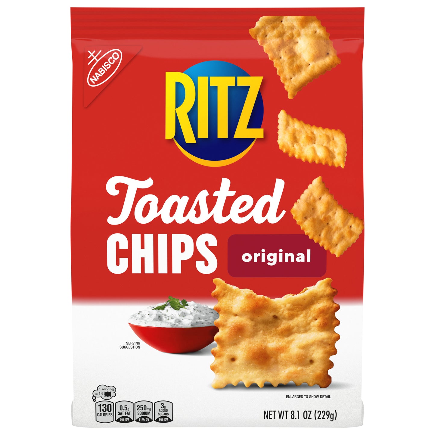 RITZ Toasted Chips Original Crackers, 8.1 oz