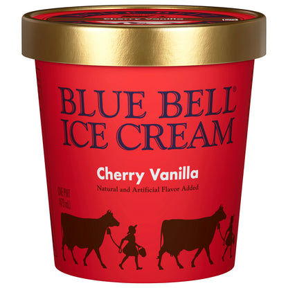 Blue Bell Cherry Vanilla Ice Cream 1 pt