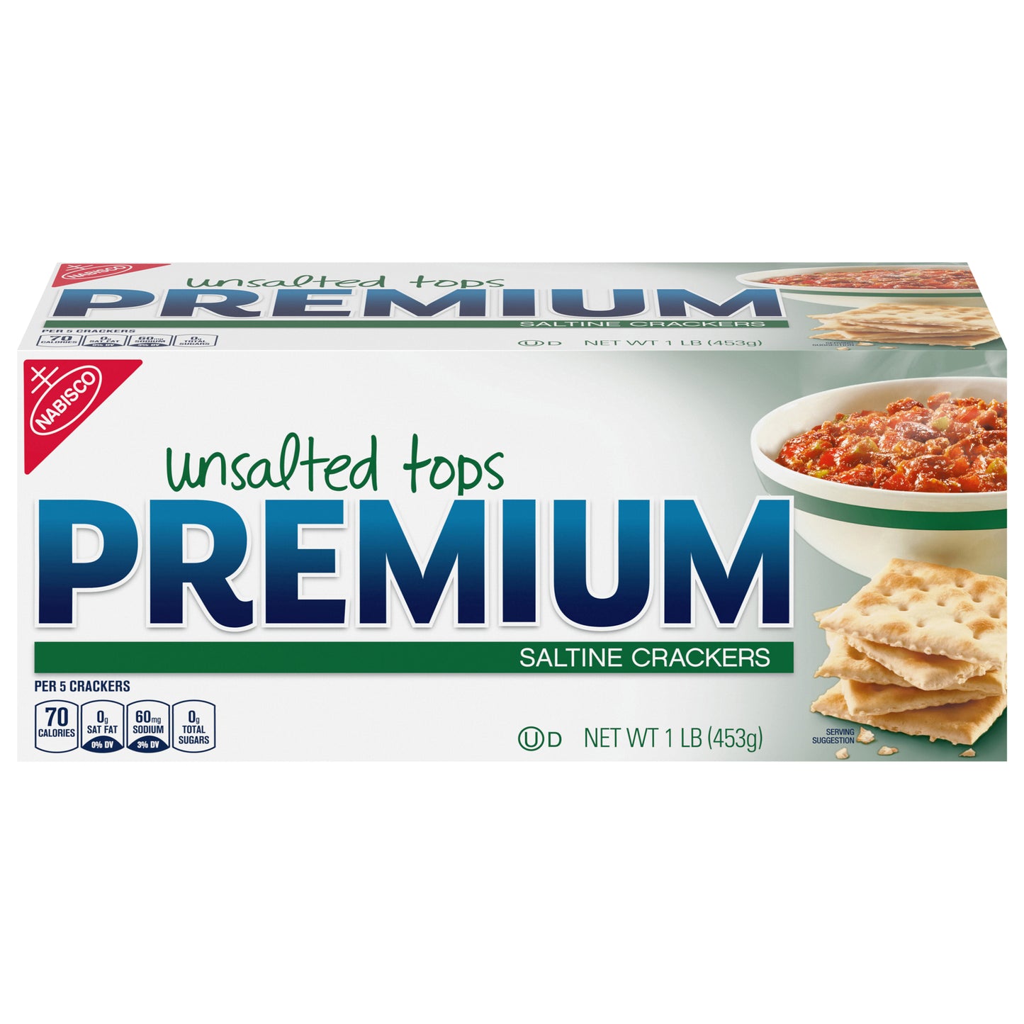 Nabisco Premium Unsalted Tops Saltine Crackers 1 lb
