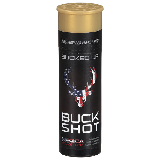 Bucked Up Buck Shot Rocket Pop Blue Raspberry/Lime/Cherry Flavor Energy Drink 2 fl oz