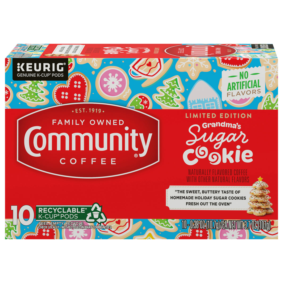 Community Coffee Grandma's Sugar Cookie Keurig K-Cup Pods 10 ct Box