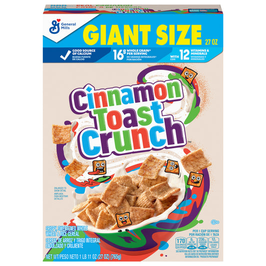 Original Cinnamon Toast Crunch Breakfast Cereal, 27 OZ Giant Size Box