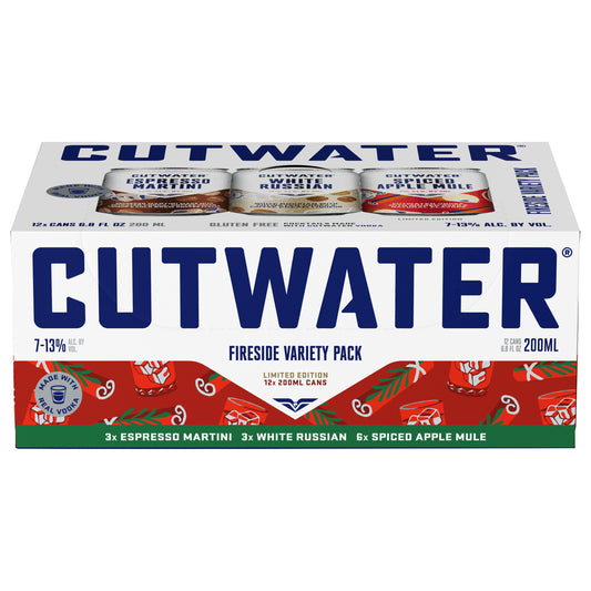 Cutwater Fireside Variety Pack Espresso Martini/ White Russian/ Spiced Apple Mule Vodka 12 - 6.8 fl oz Cans
