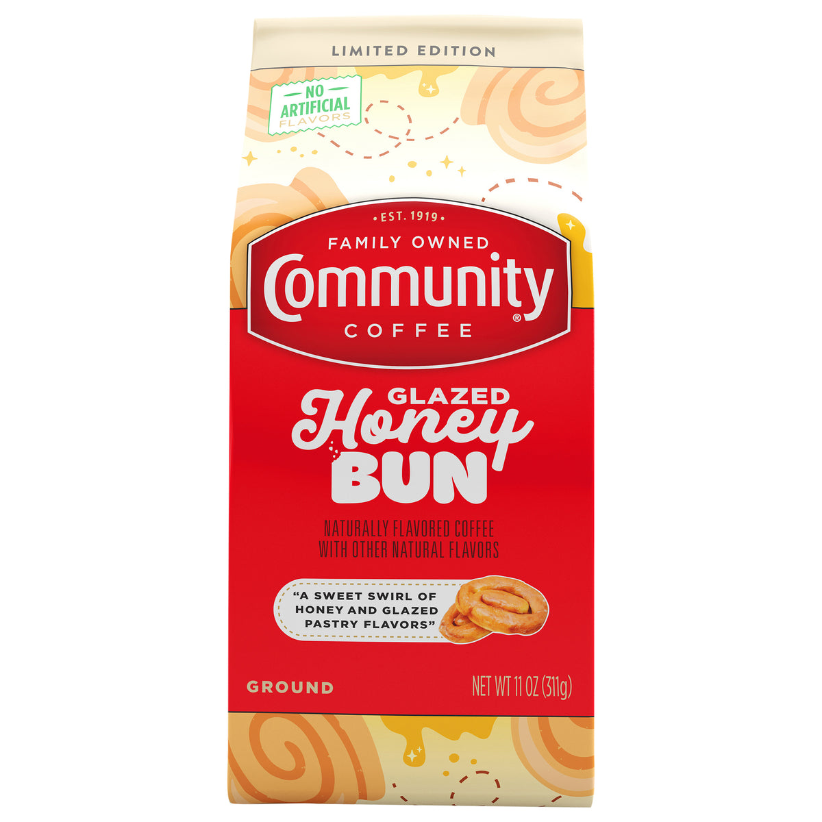 Community® Coffee Glazed Honey Bun Medium Roast Ground 11 oz Bag