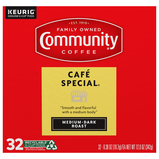 Community Coffee Café Special Medium-Dark Roast Single Serve 32 ct Box