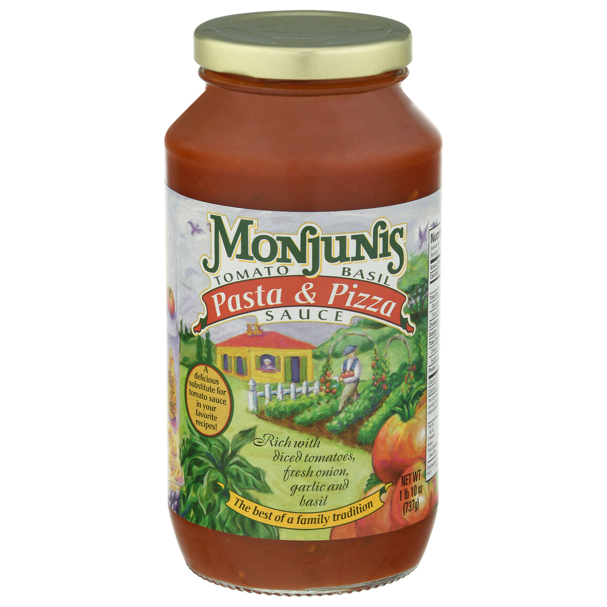 Monjunis Tomato Basil Pasta & Pizza Sauce 26 oz
