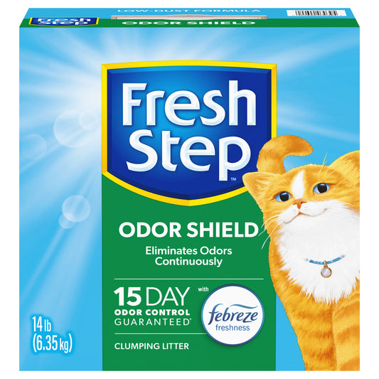 Fresh Step Odor Shield Scented Litter with the Power of Febreze Clumping Cat Litter
