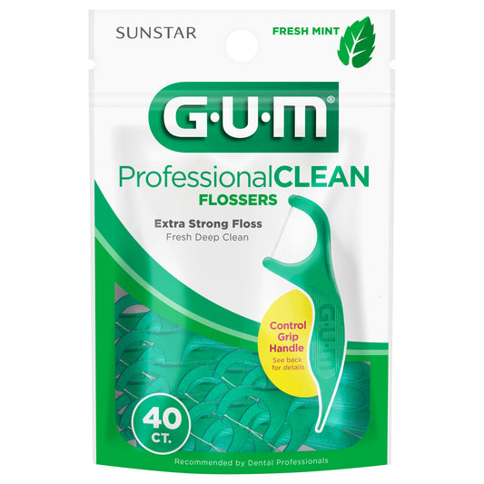 GUM Professional Clean Extra Strong Fresh Mint Flossers 40 ea