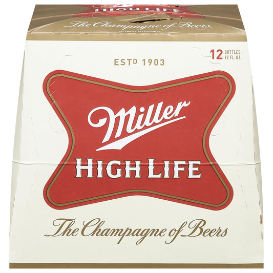 Miller High Life Beer 12 - 12 fl oz Bottles