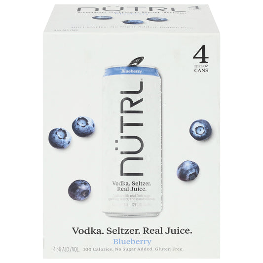 Nutrl Blueberry Vodka Seltzer 4 - 12 fl oz Cans