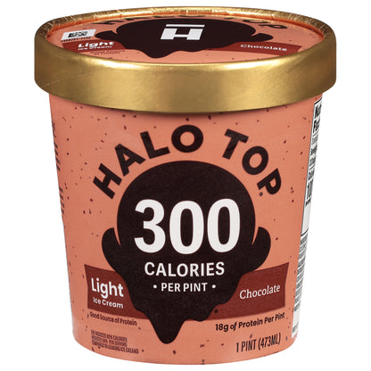 Halo Top Chocolate Light Ice Cream, 16 fl oz Pint