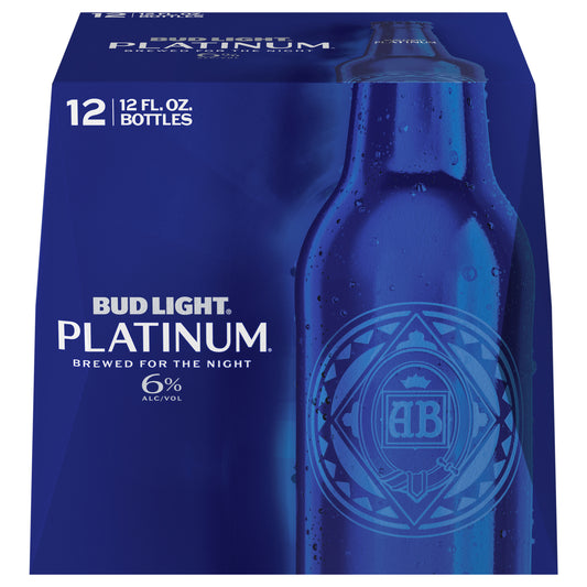 Bud Light Platinum Beer, 12 Pack Beer, 12 FL OZ Bottles, 6% ABV