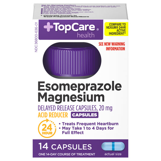 TopCare Health 20 mg Esomeprazole Magnesium 14 Capsules