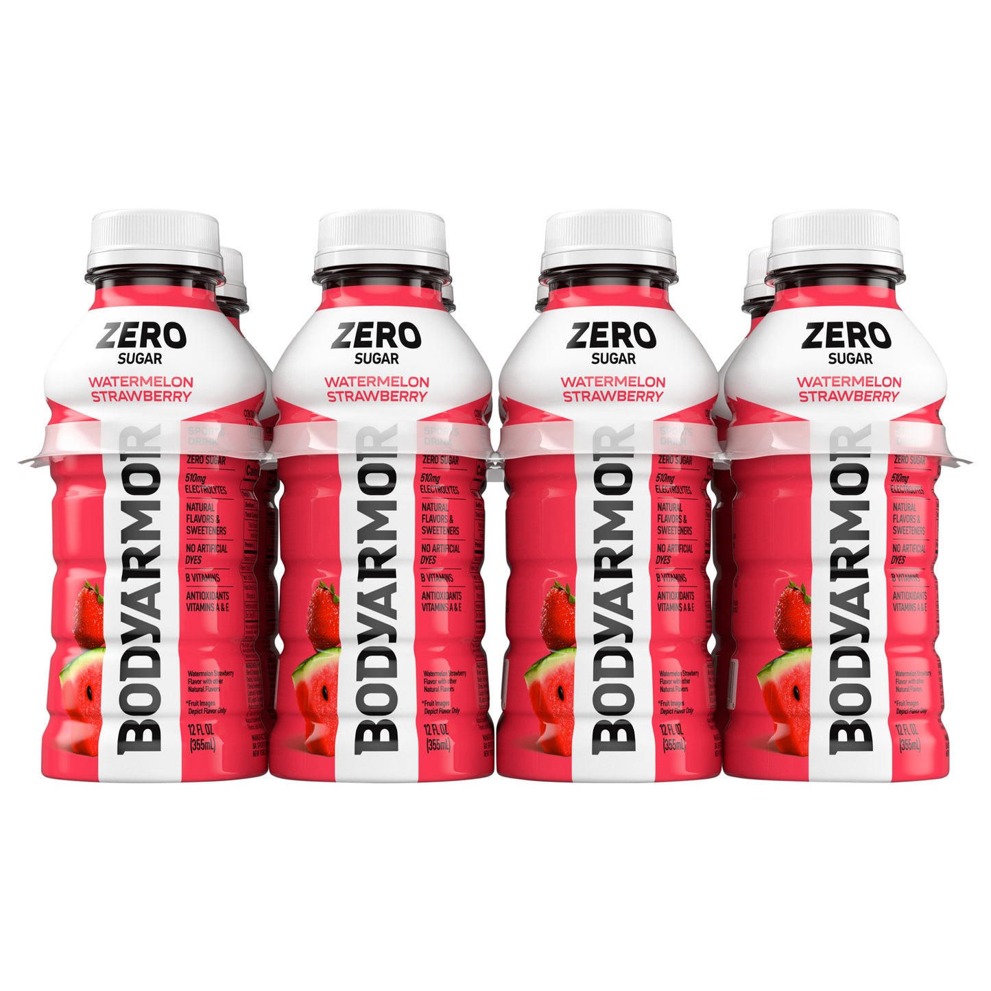 BODYARMOR Zero Sugar Watermelon Strawberry Electrolyte Sports Drink, 12 fl oz Bottles, 8 Pack