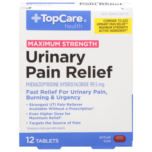 TopCare Health 99.5 mg Maximum Strength Urinary Pain Relief 12 Tablets