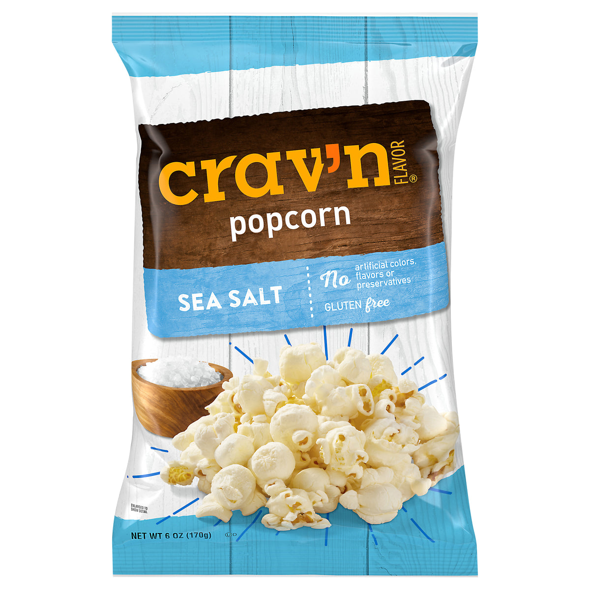 Crav'n Flavor Sea Salt Popcorn 6 oz