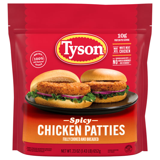 Tyson Fully Cooked Spicy Chicken Patties, 23 oz. (Frozen)