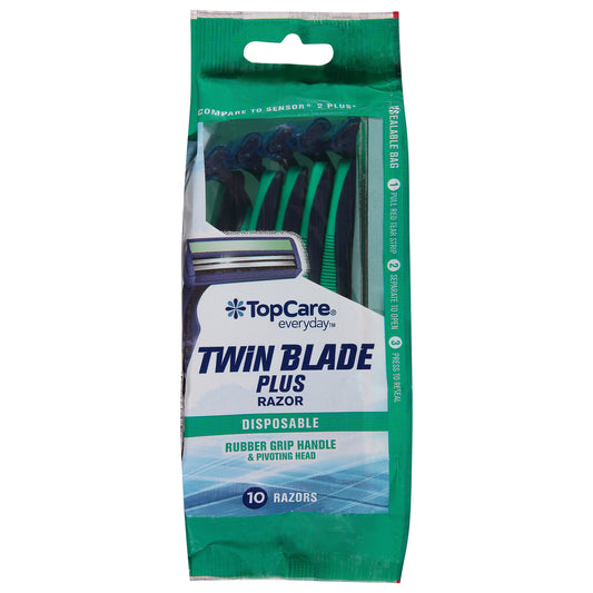 TopCare Everyday Twin Blade Plus Disposable Razors 10 ea