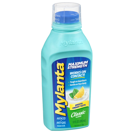 Mylanta Liquid Maximum Strength Classic Flavor Antacid + Anti-Gas 12 fl oz