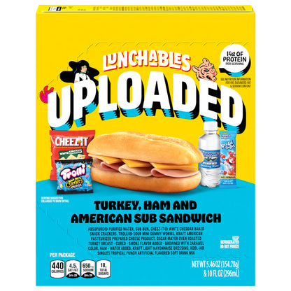 Lunchables Uploaded Turkey, Ham and American Sub Sandwich 1 ea