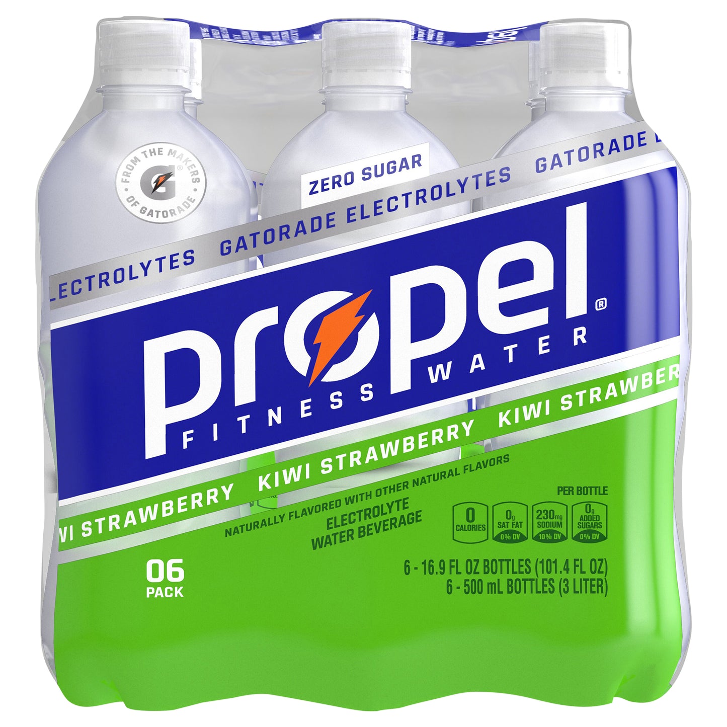 Propel Electrolyte Water Beverage Kiwi Strawberry 16.9 Fl Oz 6 Count
