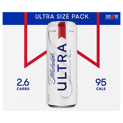Michelob Ultra Light Beer, 30 Pack 12 fl. oz. Cans, 4.2% ABV