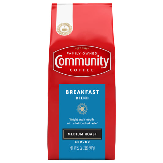 Community Coffee Breakfast Blend Medium Roast Ground 32 oz Gable Top