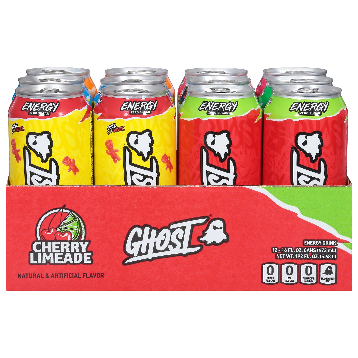 Ghost Zero Sugar Cherry Limeade Energy Drink 12 - 16 fl oz Cans